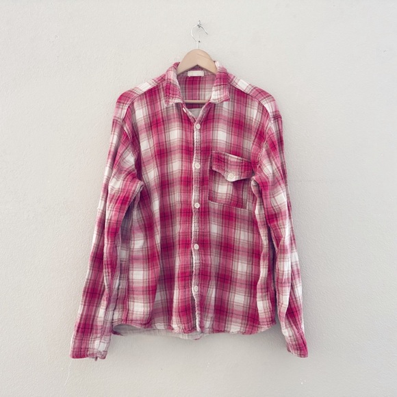 CP Shades Double Cloth Cotton Gauze Plaid Shirt Womens XXL Red 100% Cotton - Picture 2 of 10